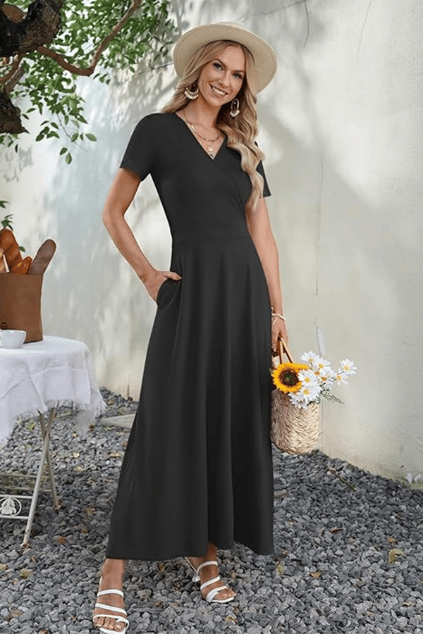 üëó V-Neck Maxi Dress ‚Äî Elegant, Waist-Defining, Comfortable, and Casual Summer Long Dress