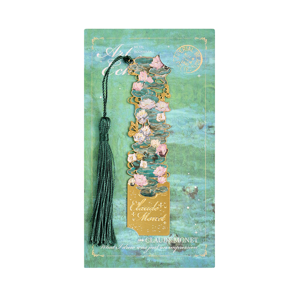 üìö‚ú® 8-Piece Gold Metal Bookmark Set with Tassel ‚Äì Van Gogh & Monet Inspired Gift for Book Lovers üé®