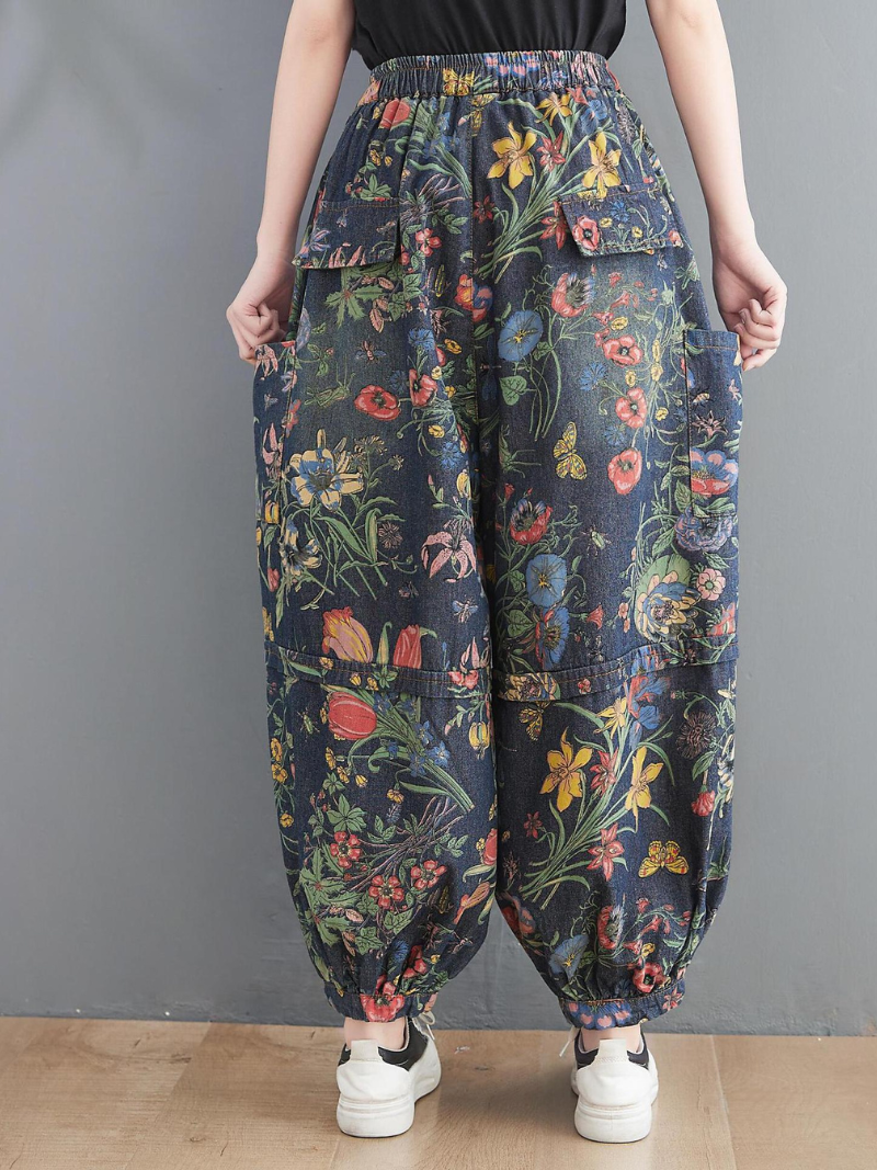 Women's Vintage Charm Floral Baggy Style Bottom