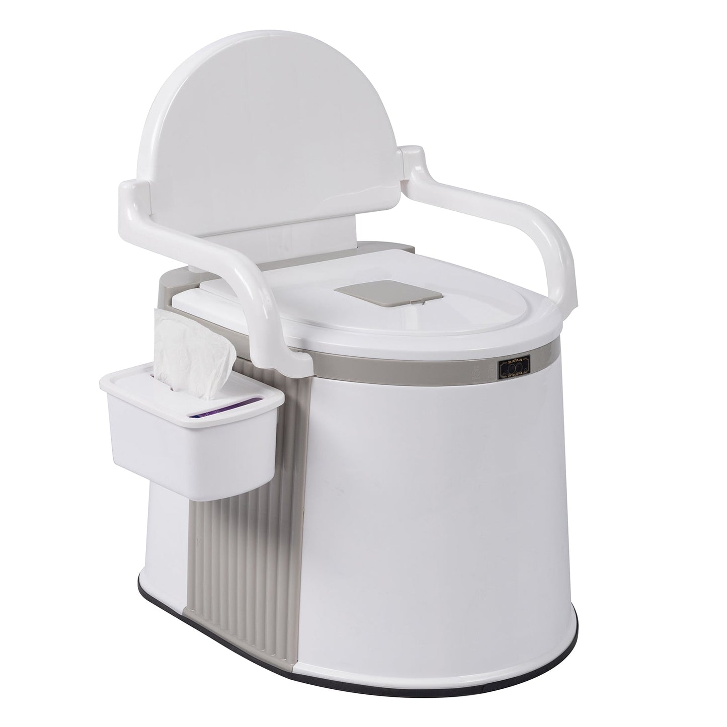 Portable Camping Toilet – 5-Gallon Bucket with Anti-Slip Strip, Handrails, Tissue Holder & Inner Barrel