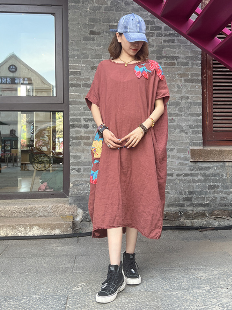 Women's Summer Stylish Patch Side Pocket A-Line Dress