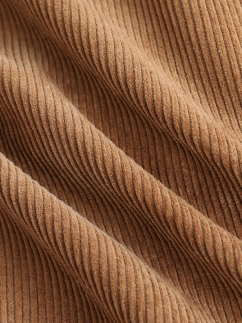 Female Sleeveless Thin Line Loose Striped Velvet Mid-Length Corduroy A-Line Dress