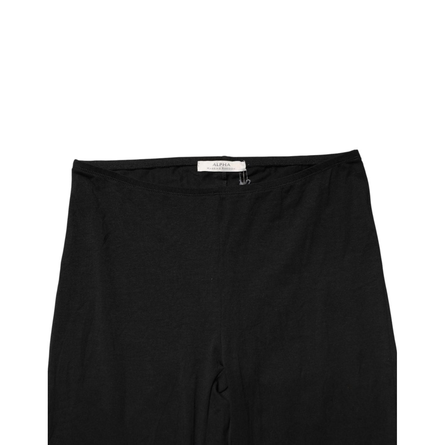 Alpha Massimo Rebecchi Black Skinny Mid Waist Leggings Cropped Trouser Pants