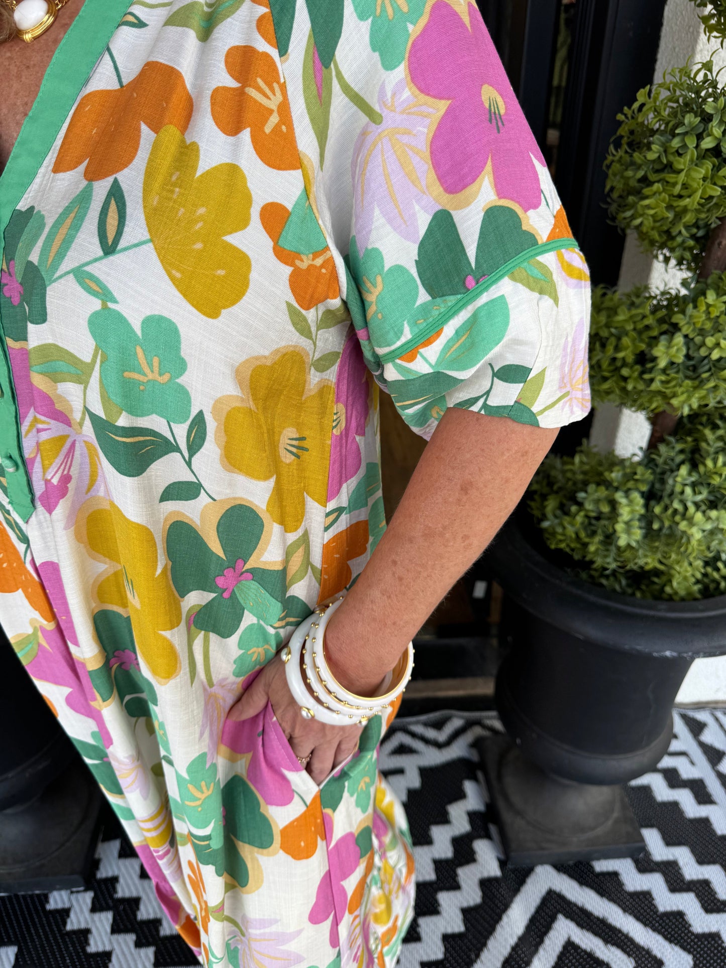 Harper Dress - Green Mix