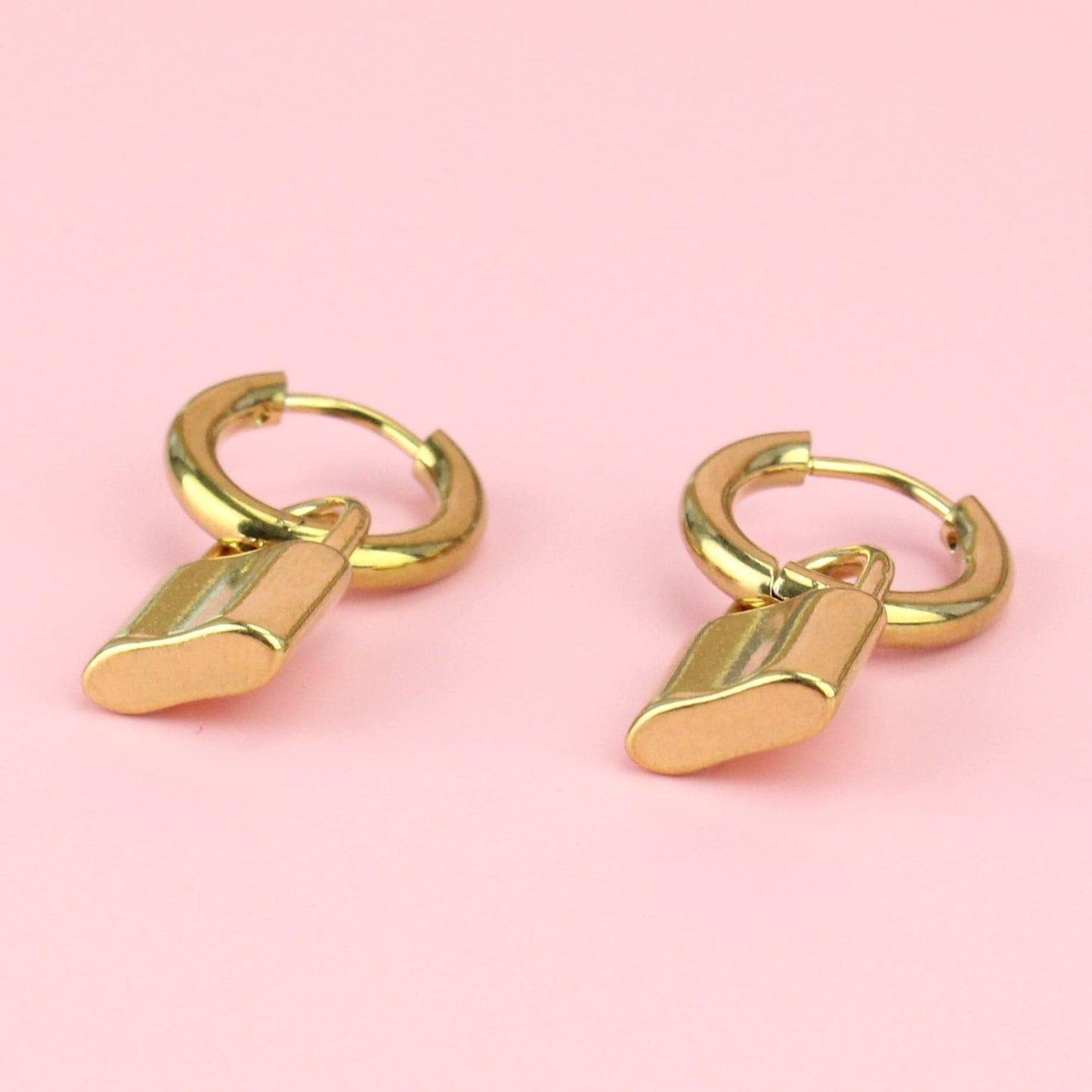 Small Padlock Hoop Earrings (Gold Plated)