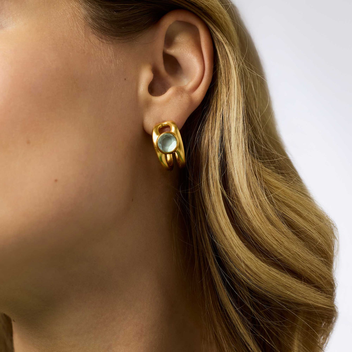 Laguna Stone Hoop - Iridescent Melon