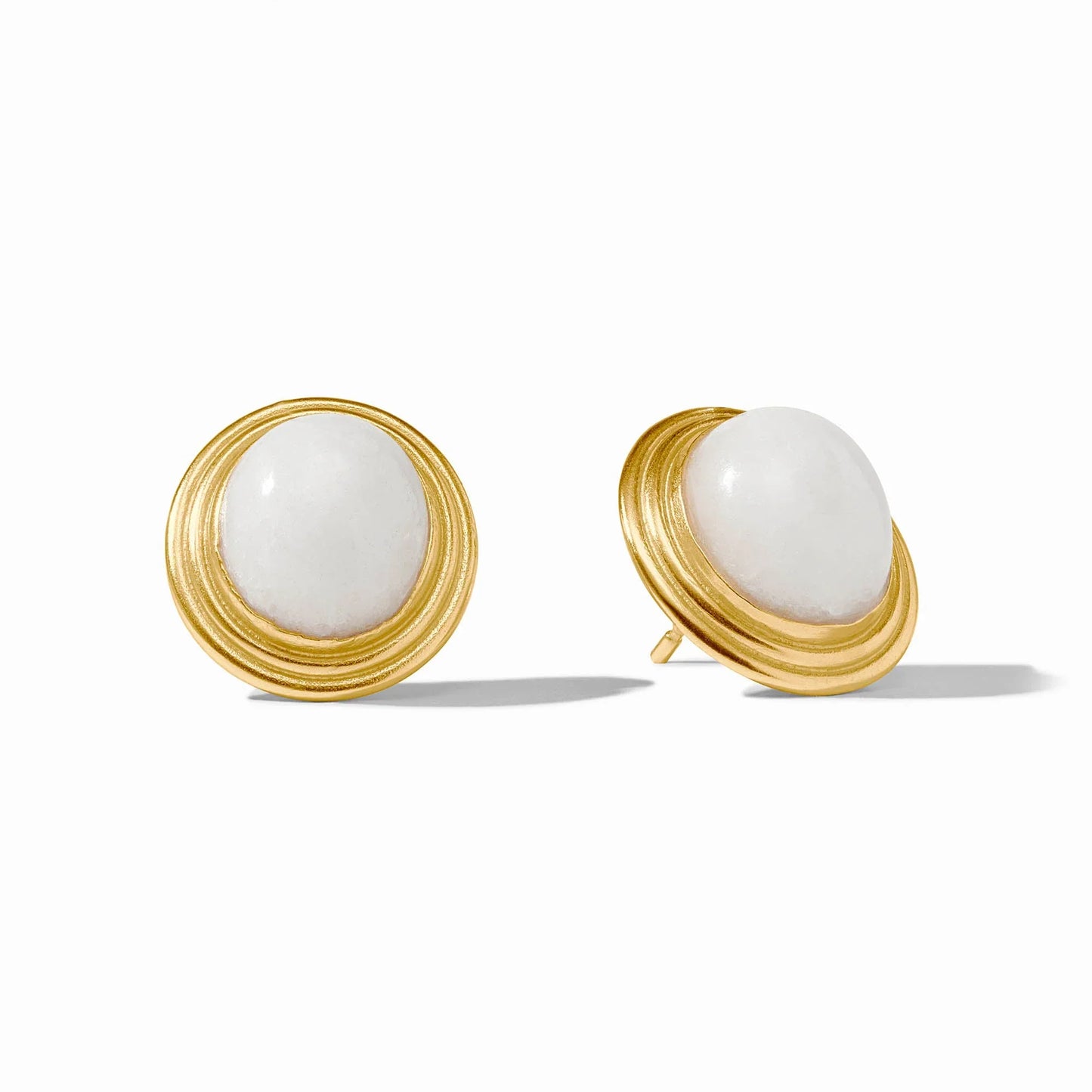 Portofino Statement Stone Stud - White Jade