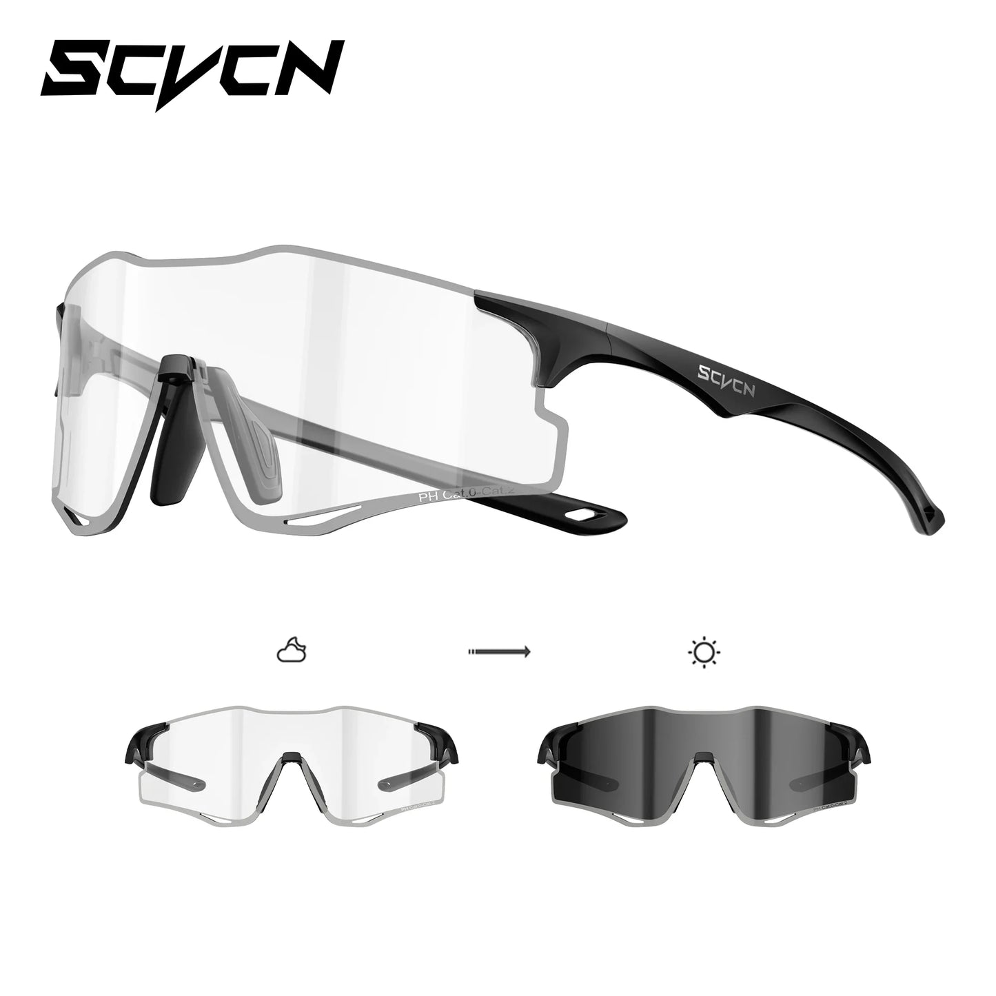 SCVCN Lightweight Running Sunglasses Cycling Glasses Photochromic UV400 for Men Cycling Road Bike Glasses Women Casual Hiking