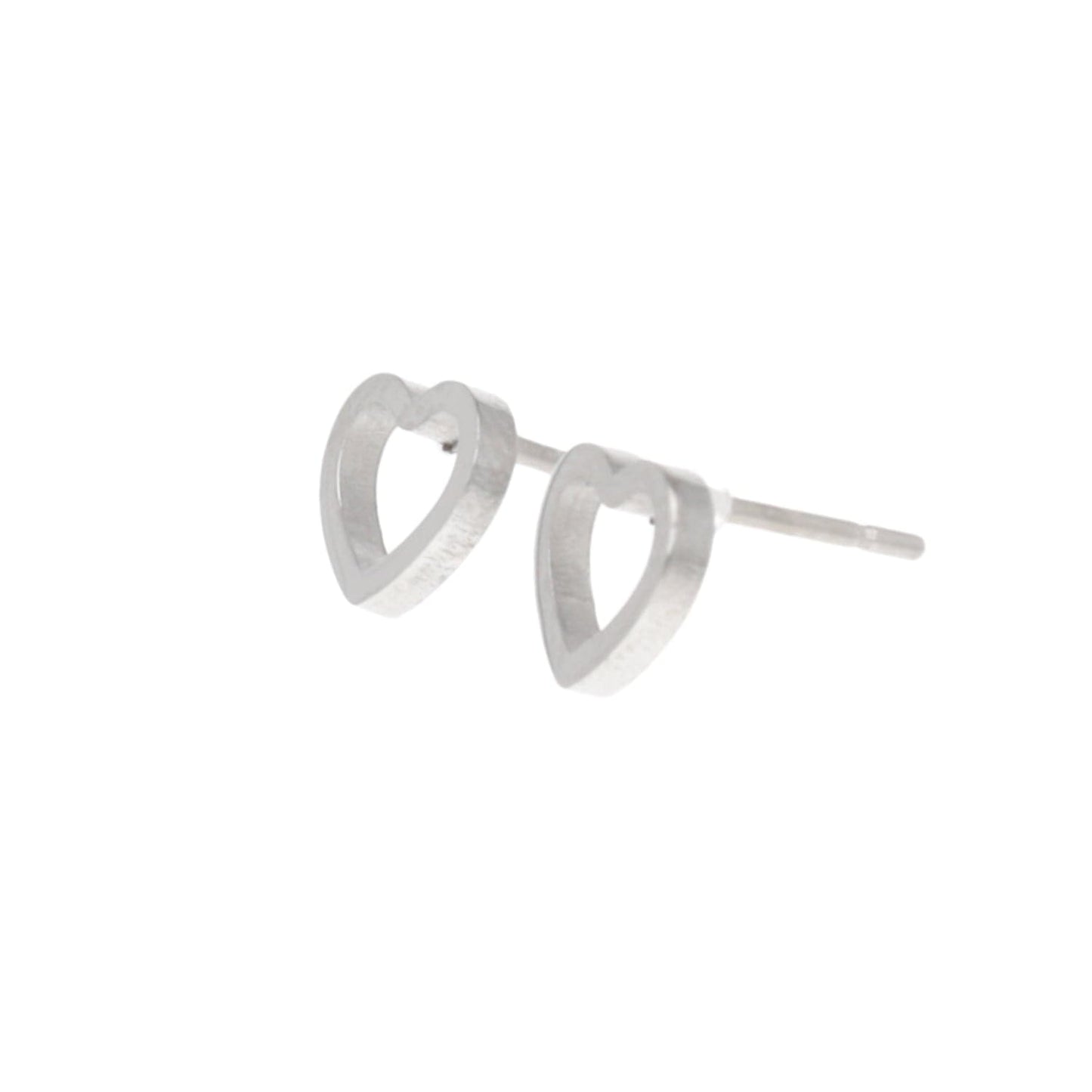 Small Cookie Cutter Heart Stud Earrings