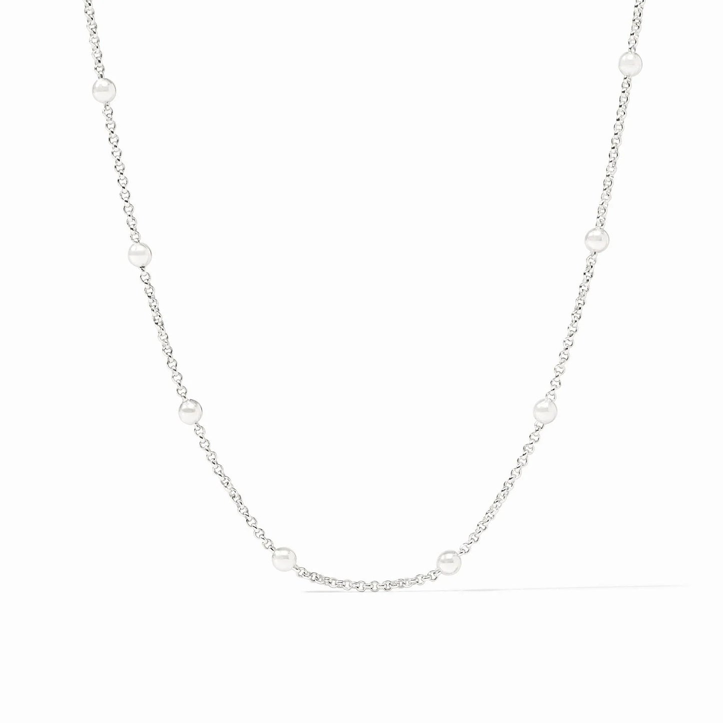 Solara Delicate Station Necklace - 18.5" Silver