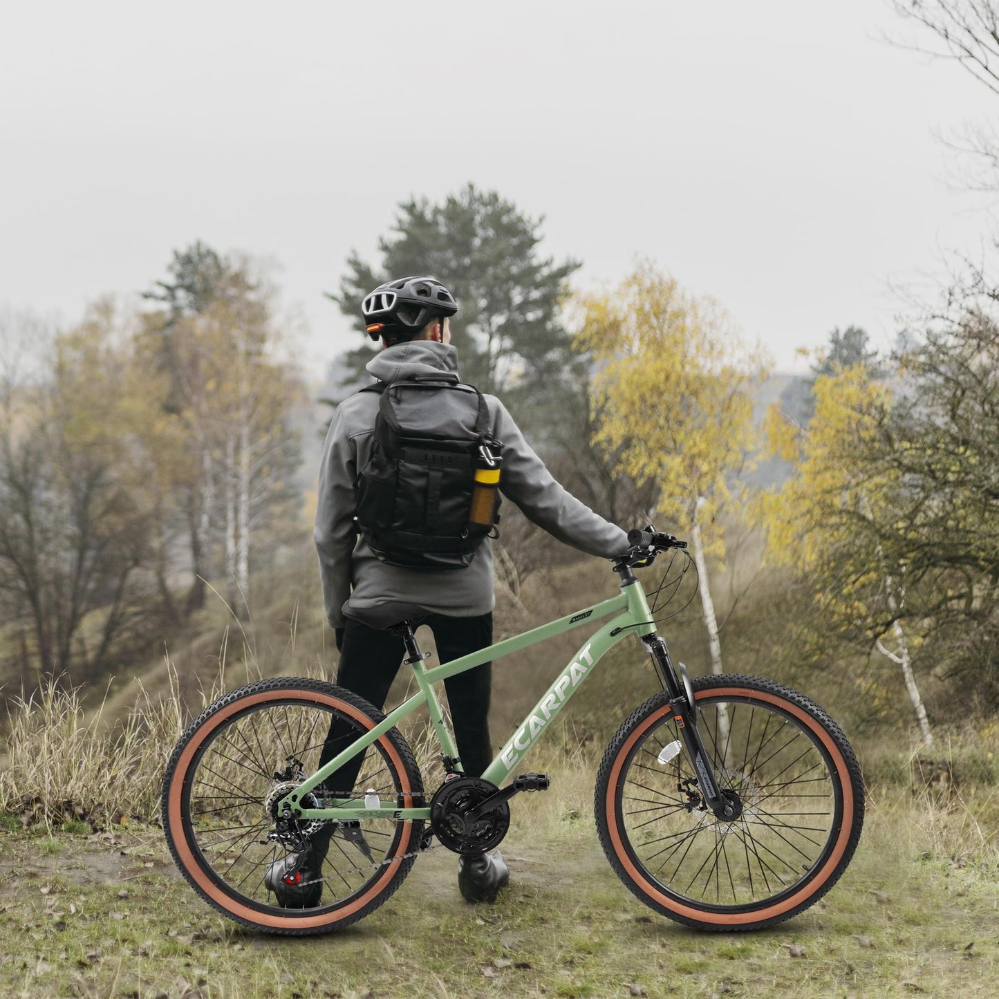 24" Teen Mountain Bike | 21-Speed, Disc Brakes, Front Suspension & Brown Edge Tires