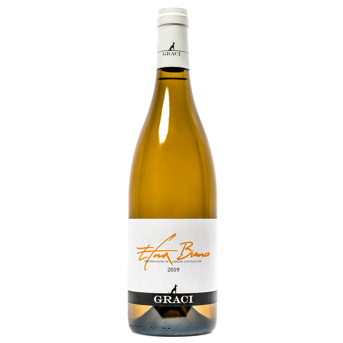 Graci Etna Bianco white wine bottle with foil neck and label