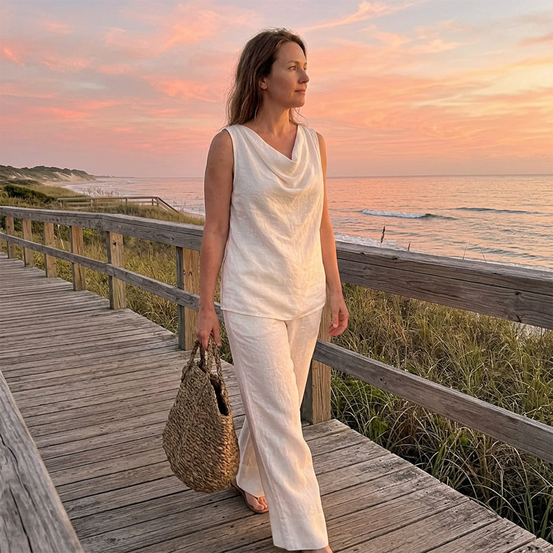 üåô Elegant Cowl Neck Lounge Set ‚Äì Soft knit & relaxed fit