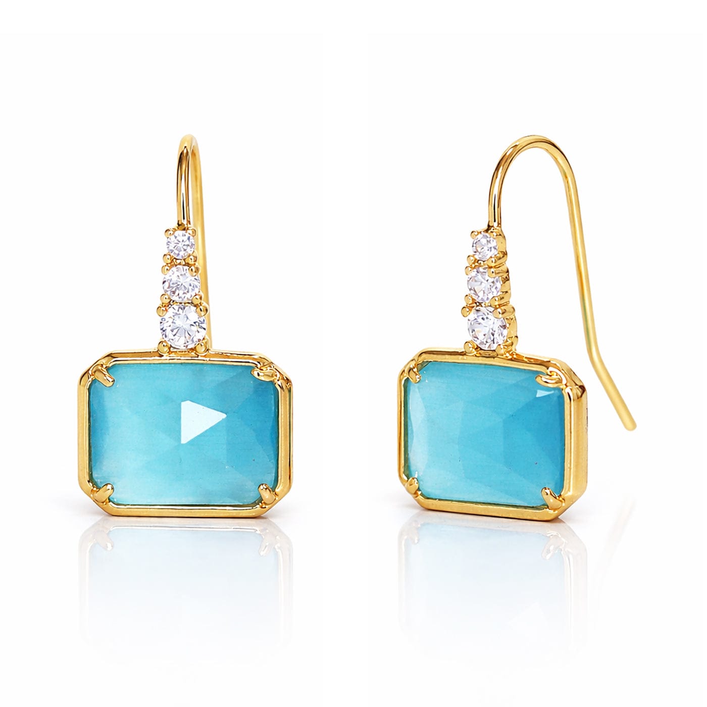 Blue Crystal Drop Earrings