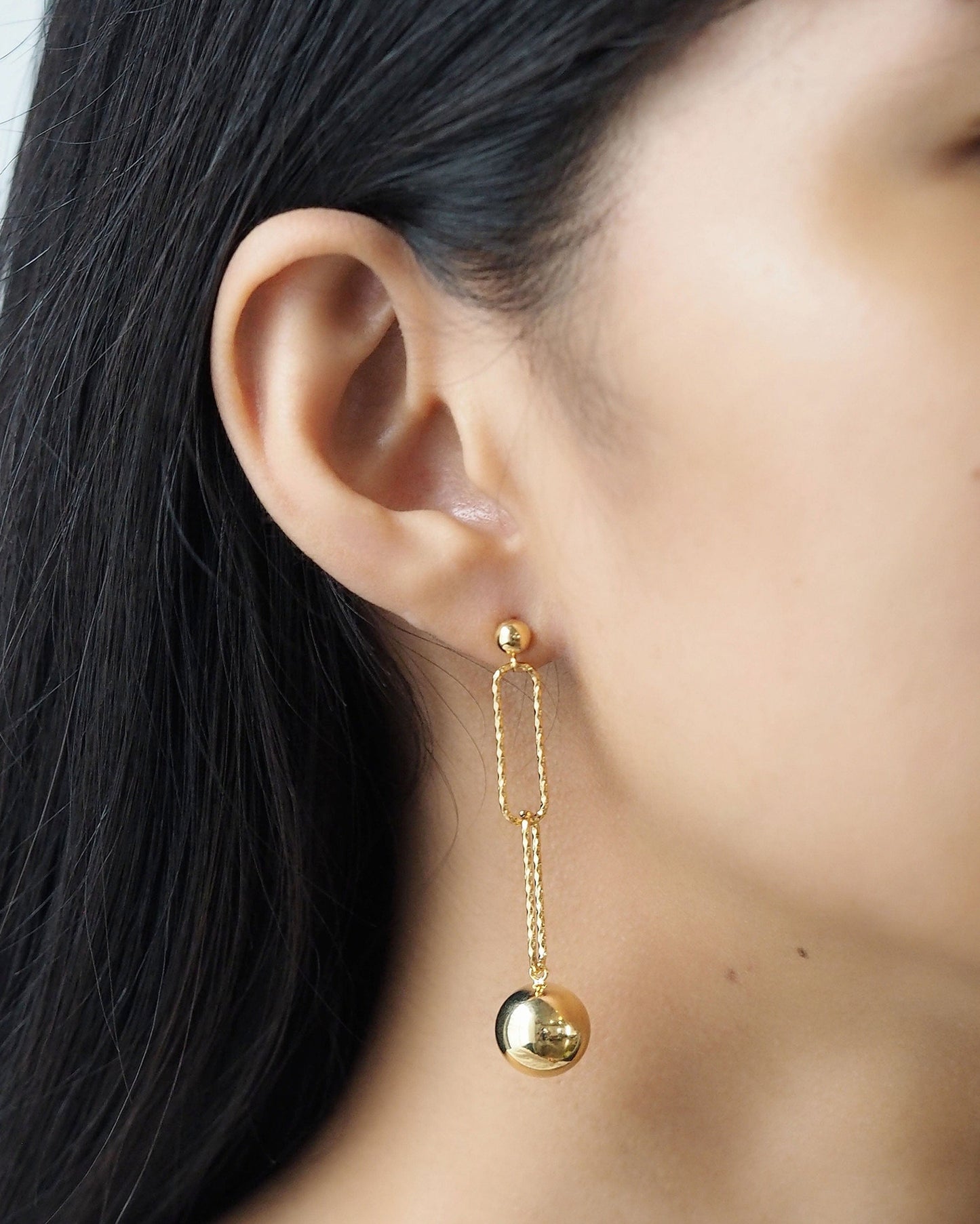 Chainlink Ball Drop Earrings