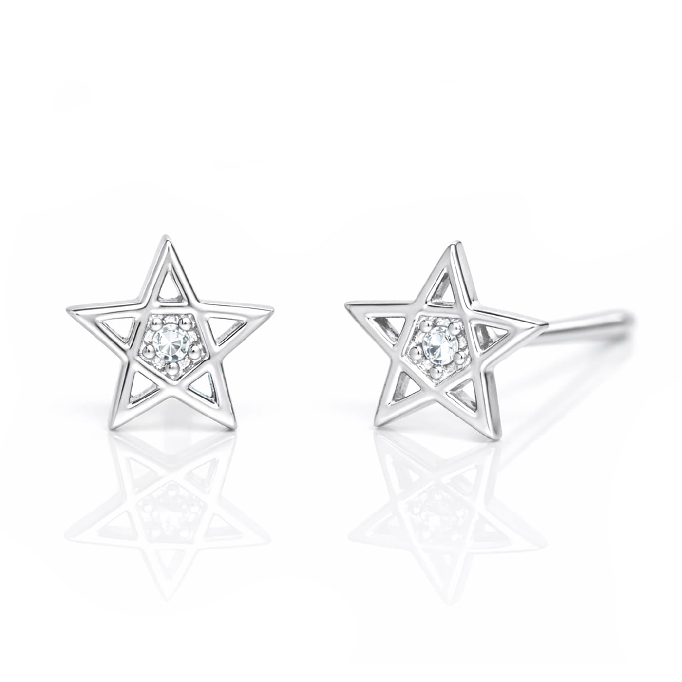 Star Stud with CZ Accent