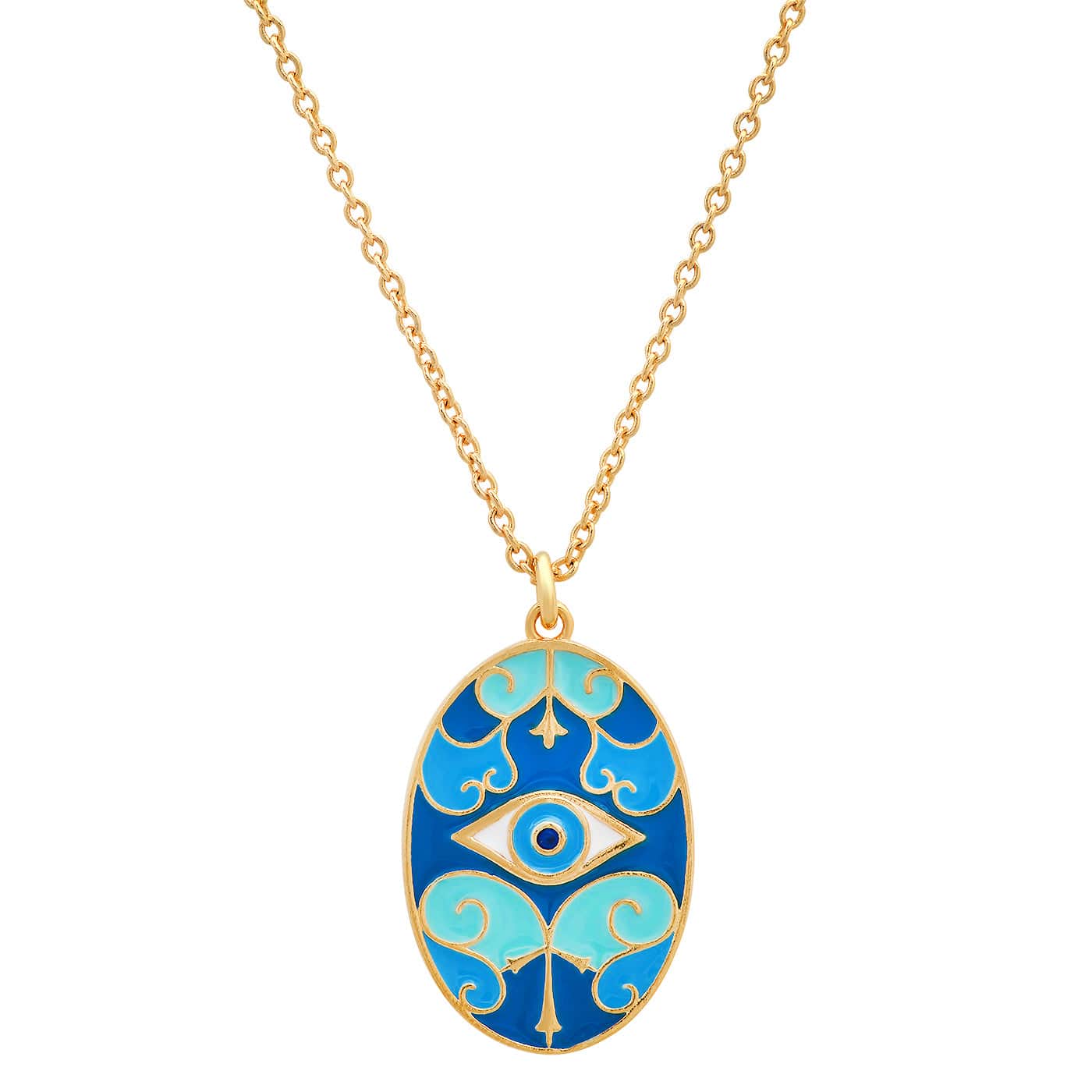Evil Eye Waves Pendant Necklace
