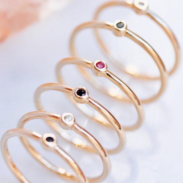 Gold Jet Accent Ring