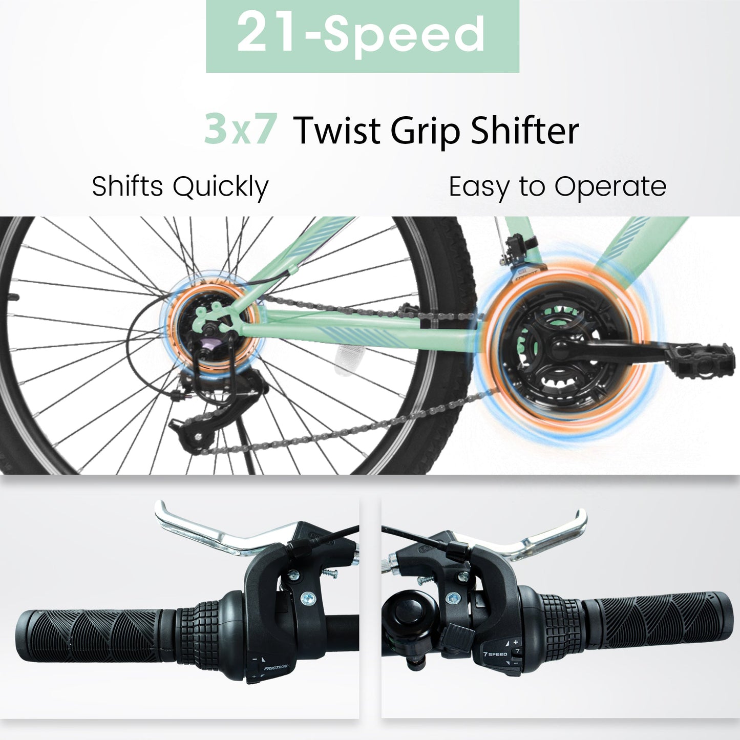Mountain Bike for Men, Women & Teens | 21-Speed, Dual V-Brakes & Front Suspension