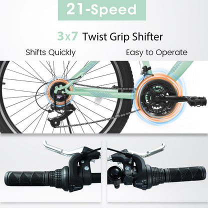 Mountain Bike for Men, Women & Teens | 21-Speed, Dual V-Brakes & Front Suspension
