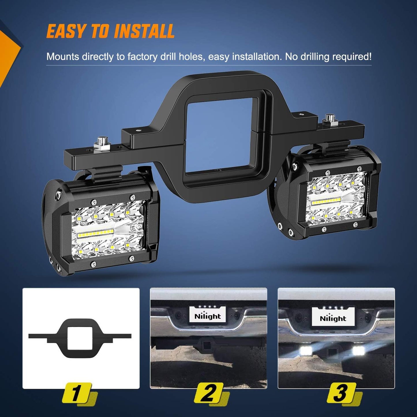Dailyardtool¬Æ 2pcs 4 Inch LED Pods with Tow Hitch Mounting Brackets