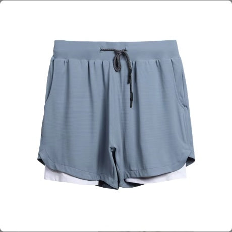 Men's 2-in-1 Quick Dry Gym Shorts – Built-In Liner, Drawstring, 5 Colors, M–3XL