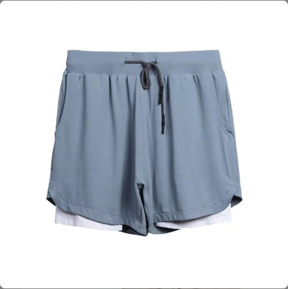 Men's 2-in-1 Quick Dry Gym Shorts – Built-In Liner, Drawstring, 5 Colors, M–3XL