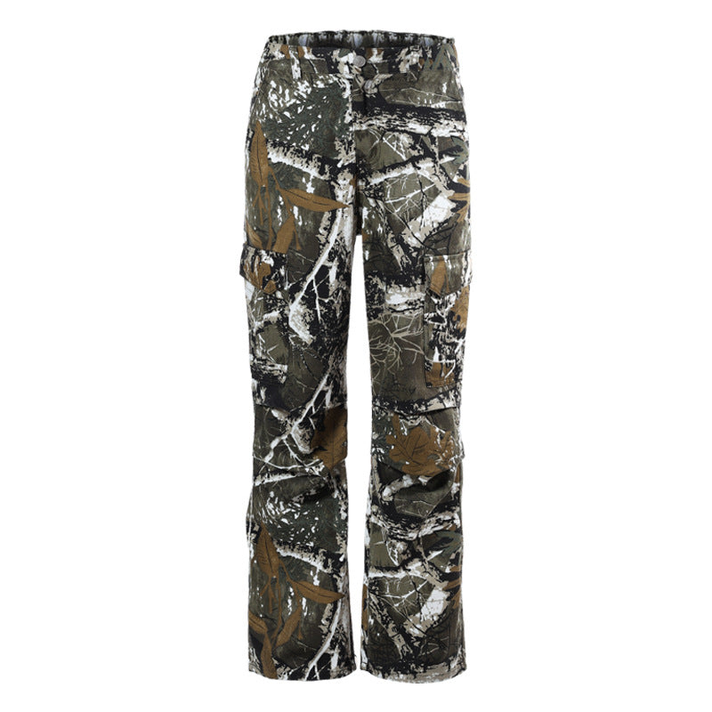 Men's American Camouflage Cargo Pants – High-Waist Cotton Trousers