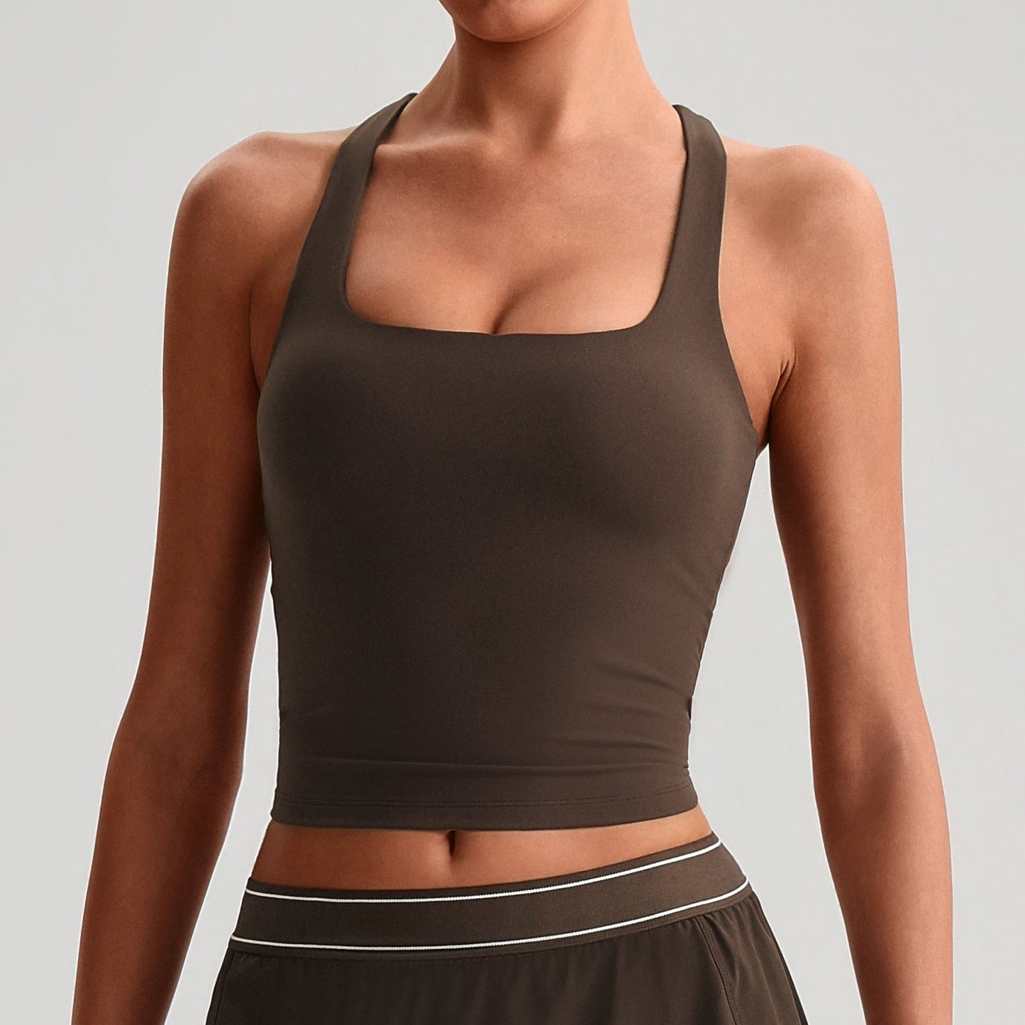 Women's Longline Sports Bra – High-Coverage Active Bra for Yoga & Gym