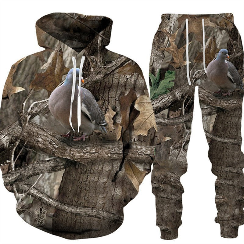 3D Animal-Print Hooded Pullover Sweatshirt Set