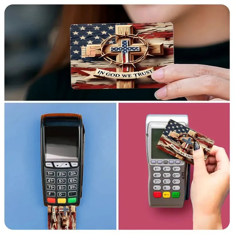 üí≥‚úùÔ∏è Faith & Patriot Card Sticker Set ‚Äì Inspirational Credit Card Stickers with Cross & Scripture Designs
