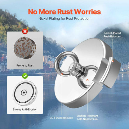 700 lb Neodymium Fishing Magnet with Rotating Handle