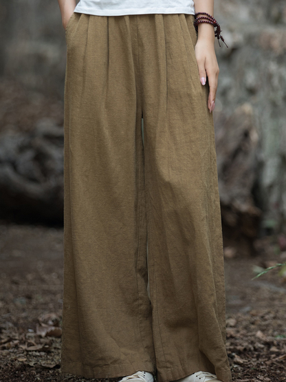 Women's Casual Summer Artistic Retro Wide-leg Loose Bottom