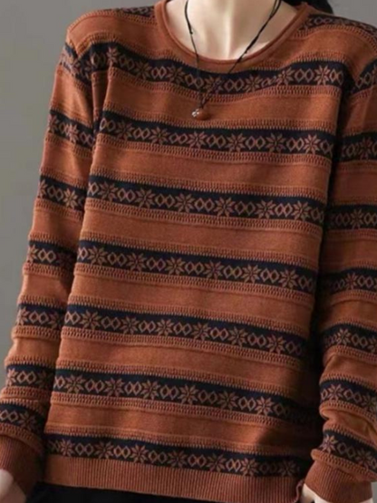 Women's Stripe Loose Sweater - Chic & Cozy | Eva Trends