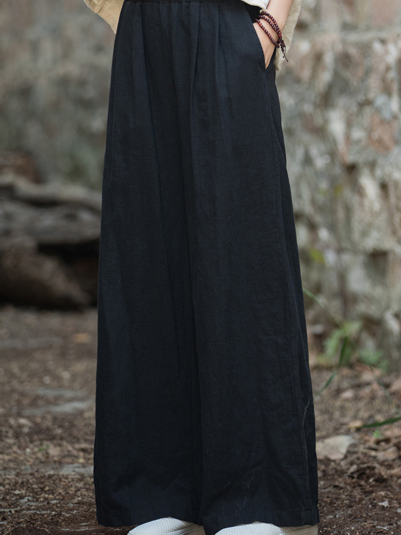 Women's Casual Summer Artistic Retro Wide-leg Loose Bottom