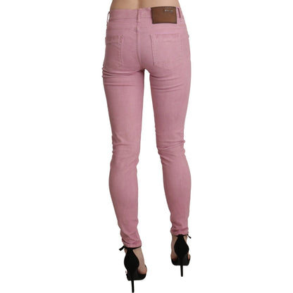 Acht Pink Mid Waist Skinny Stretch  Denim Pant