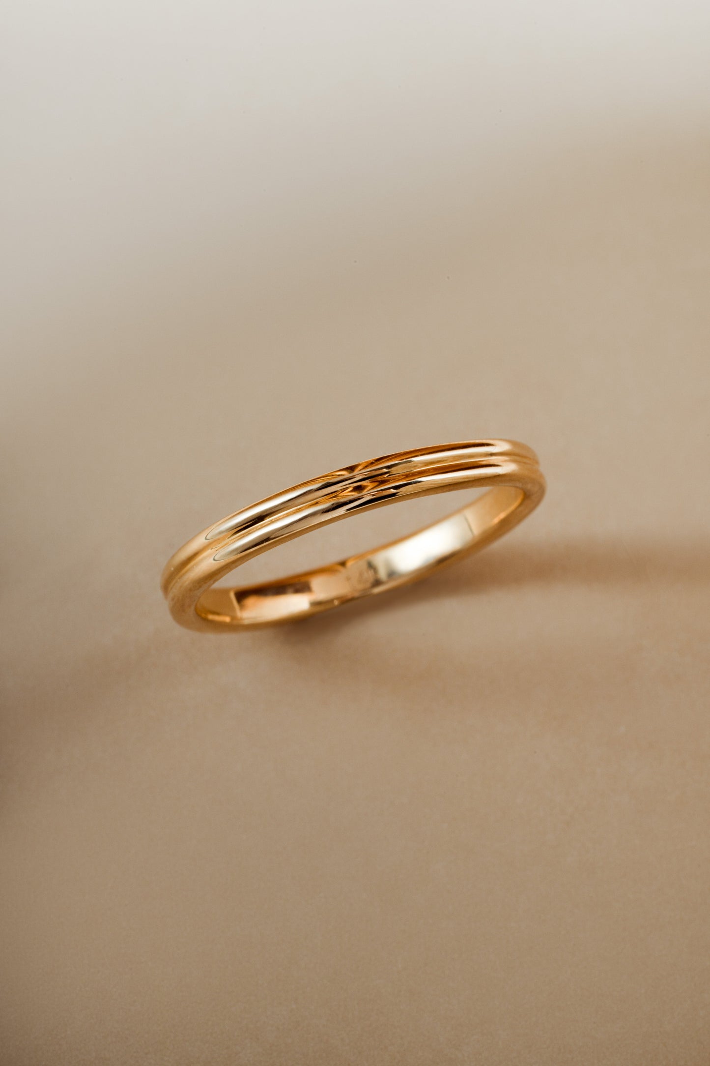 14K Solid Gold Double Band Ring