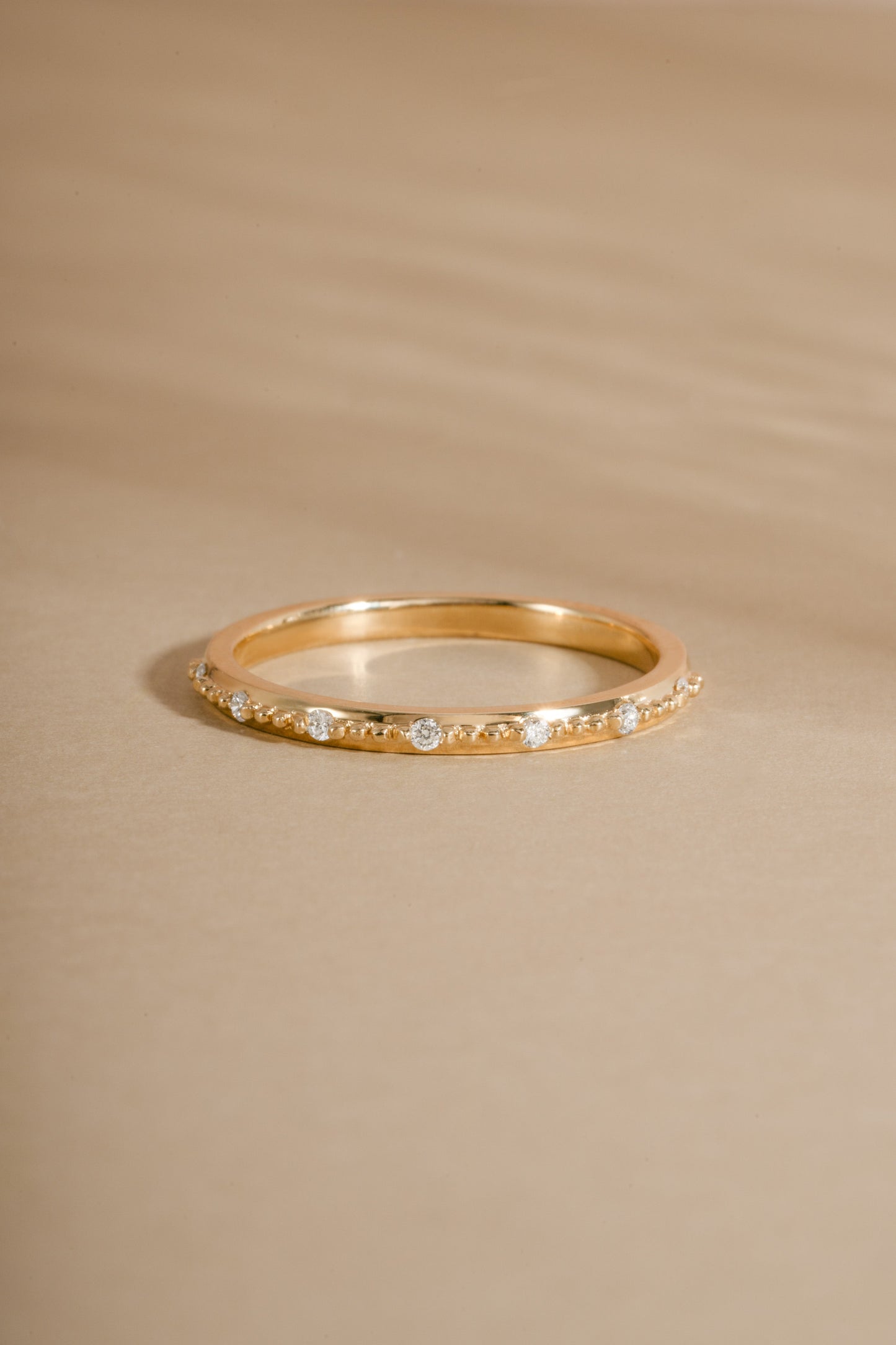 14K Solid Gold Lab Grown Diamond Mia Stacking Ring