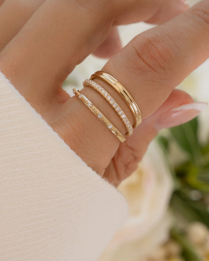 14K Solid Gold Lab Grown Diamond Mia Stacking Ring