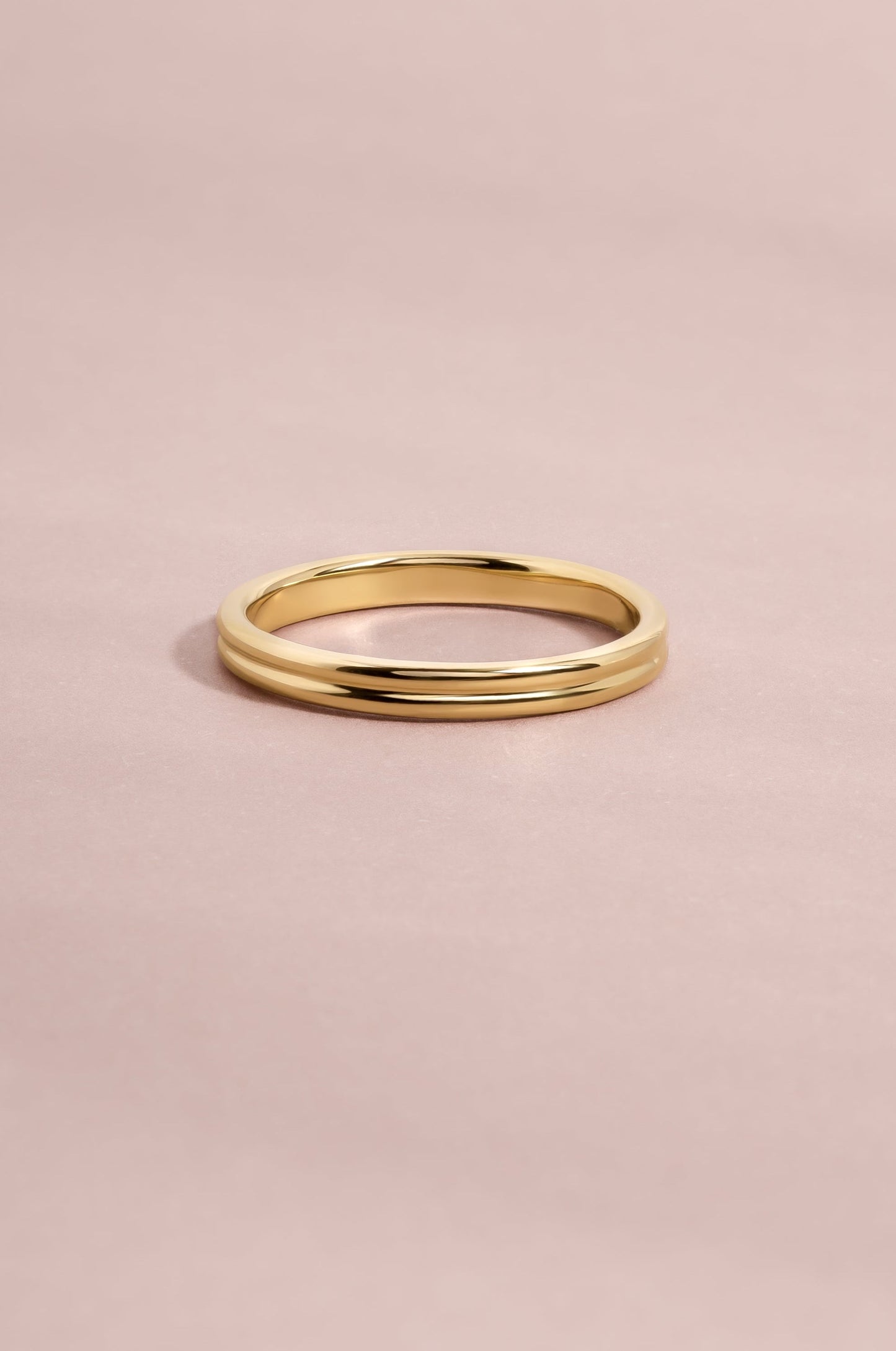 14K Solid Gold Double Band Ring