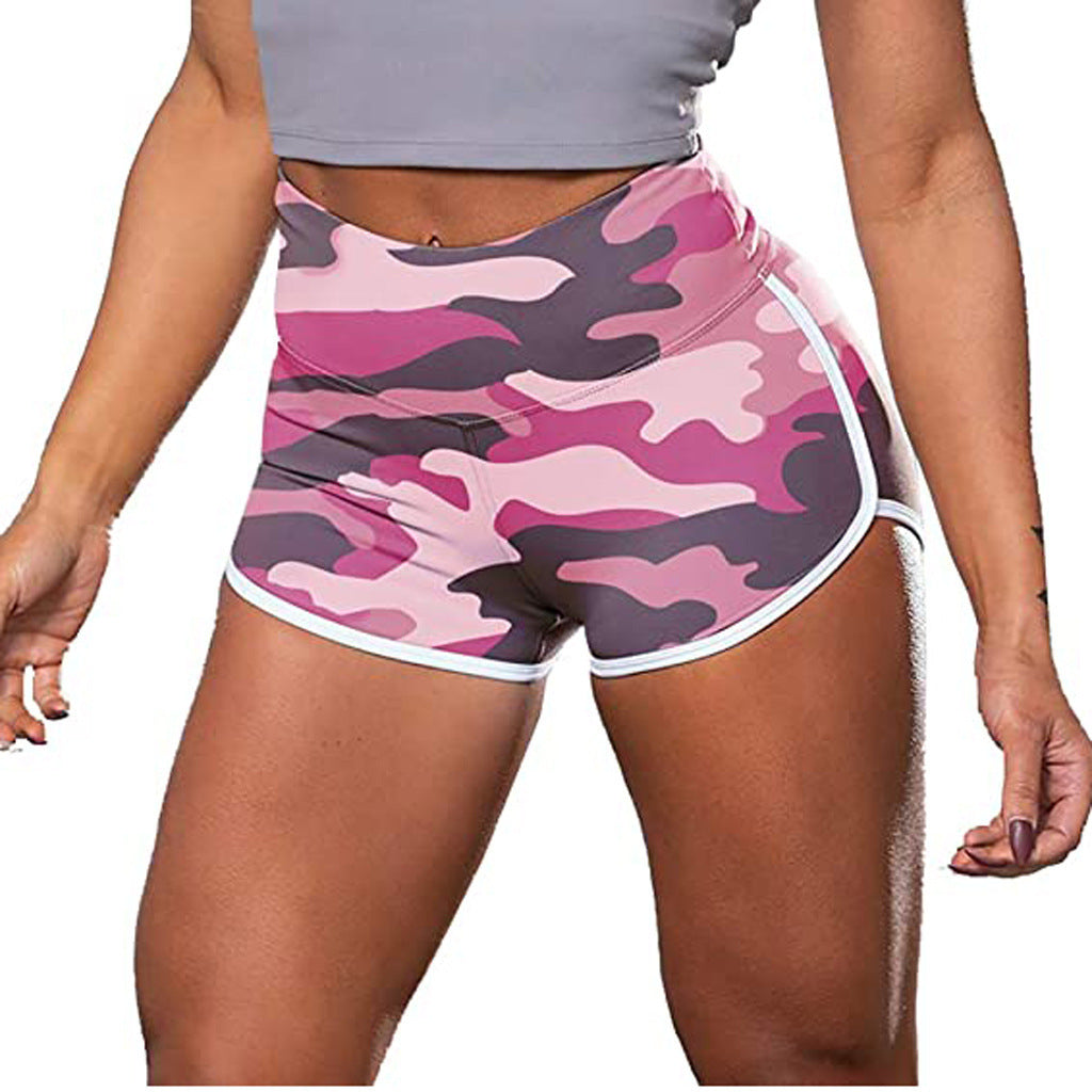 Women's Tie-Dye Hip-Lift Fitness Shorts – High-Waist Active Shorts