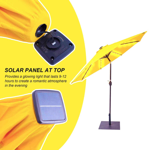 7ft Outdoor Patio Umbrella with Tilt & Crank – UV-Resistant Sun Shade