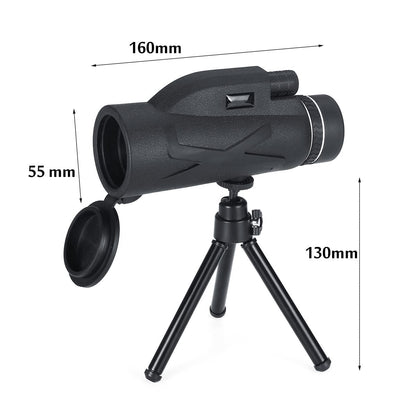 80x40 Portable Monocular Telescope – BAK4 Roof Prism, Phone Clip & Low-Light Vision