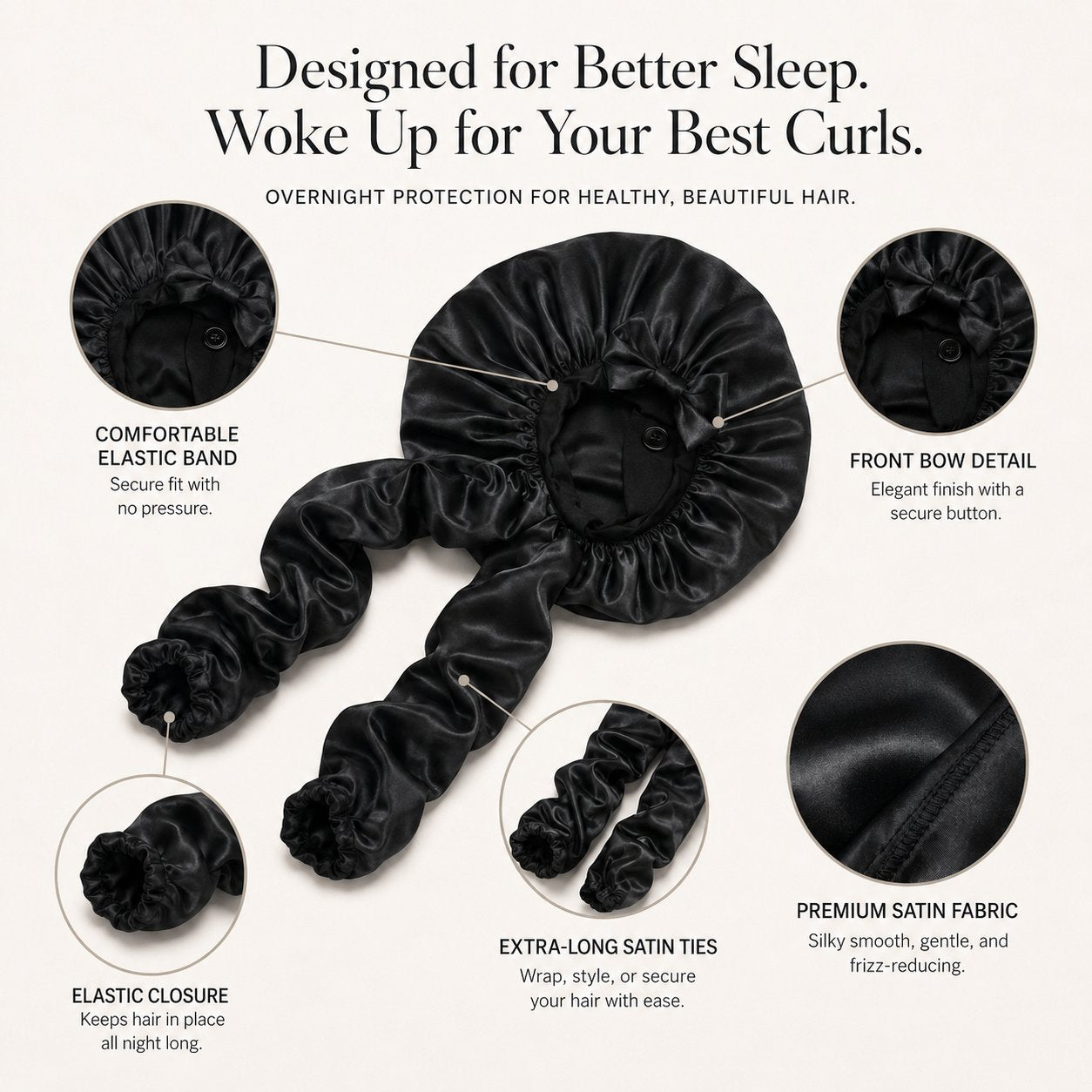 BUY 1 GET 1 FREEüî• Silk Bonnet for Long Curly Hair