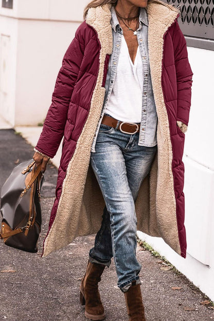 Women's Hooded Long Coat – Casual Winter Outerwear