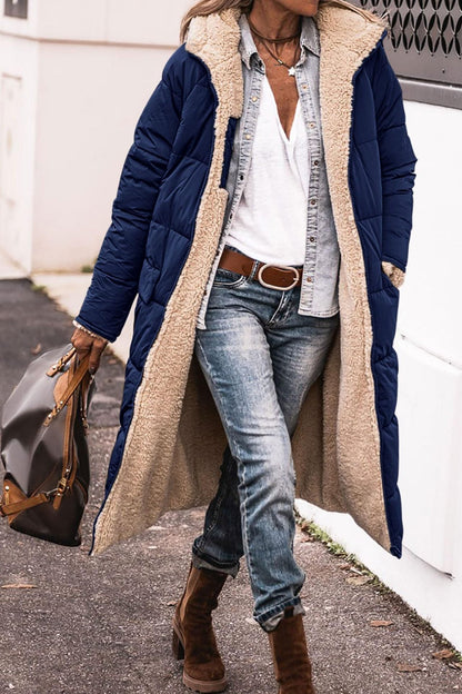 Women's Hooded Long Coat – Casual Winter Outerwear