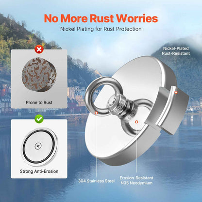 1300 lb Neodymium Magnet Fishing Kit