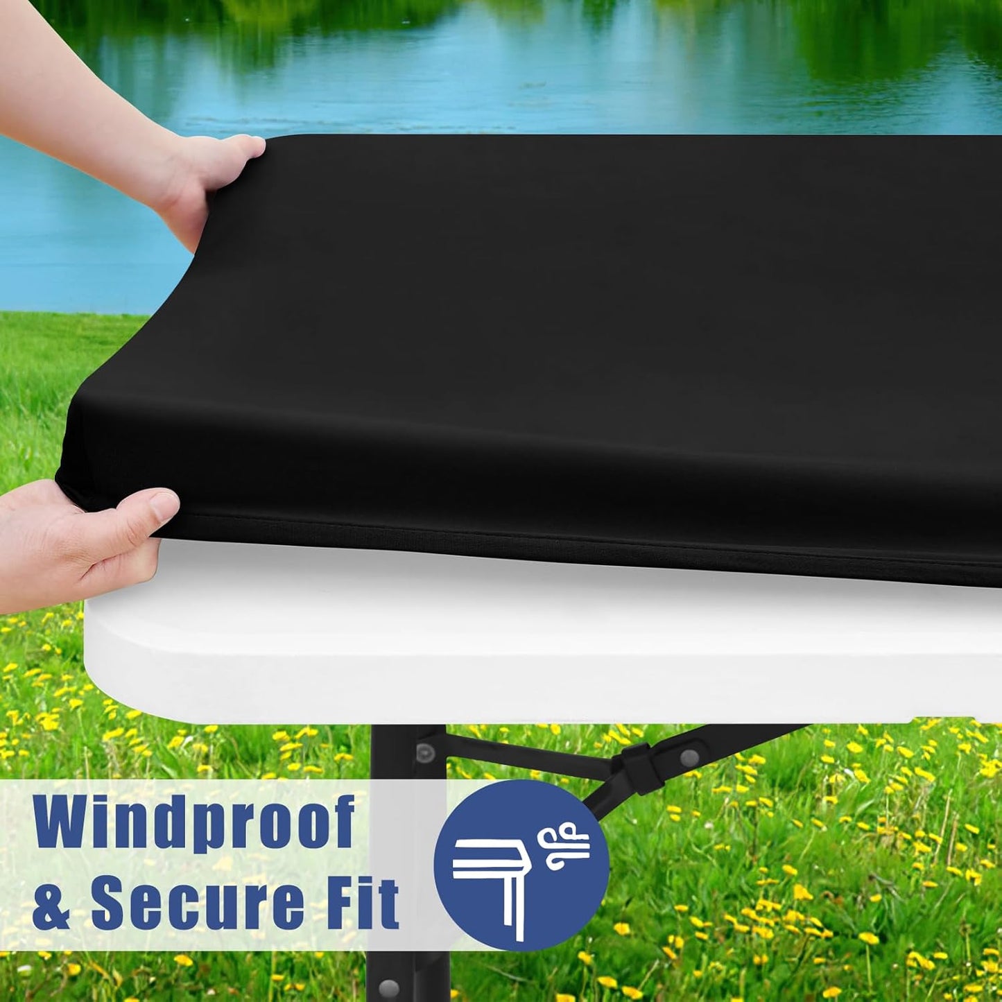 üçñStretch Fabric Table Top Cap Cover ‚Äì Elastic Edge, Waterproof & Reusable