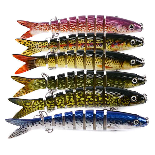 Multi-Jointed Hard Fishing Lure – 19g, Rattle Ball, Light-Reflecting, 12 Colors