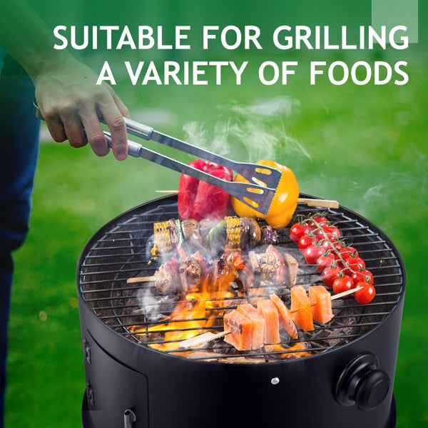 Barrel Charcoal Smoker Grill with Built-In Thermometer